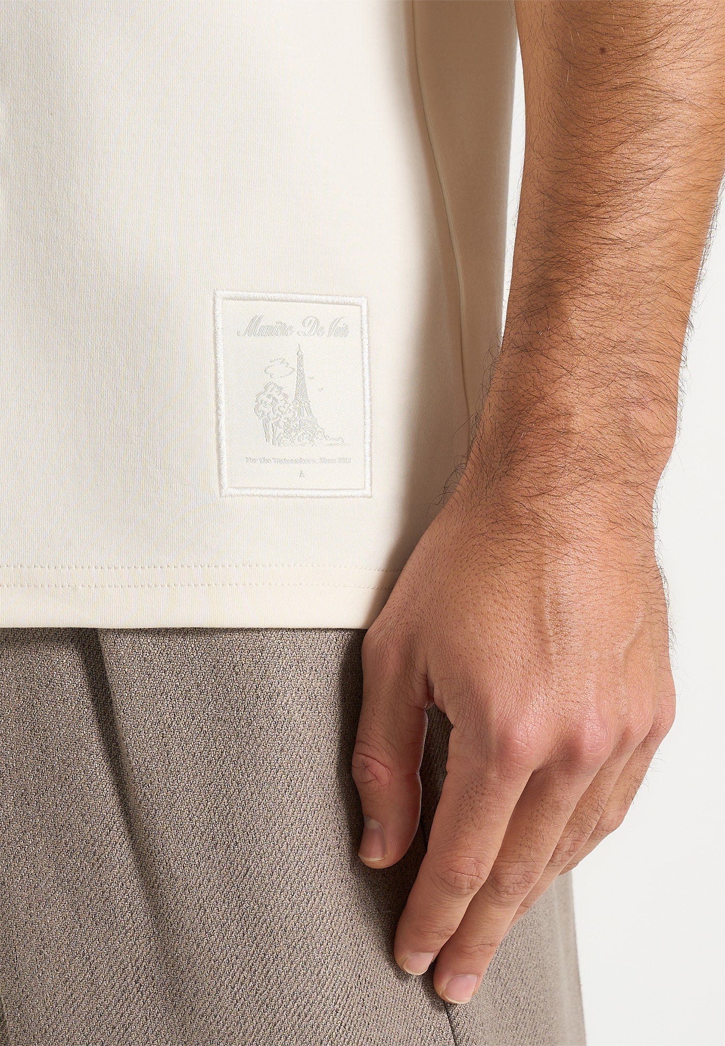 Matteo - Regular Fit Cotton T-Shirt - Cream 