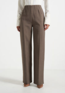 Rafaela - Corset Waist Tailored Trousers - Taupe