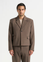 Silas - Tailored Cropped Blazer - Taupe