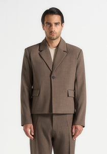 Silas - Tailored Cropped Blazer - Taupe