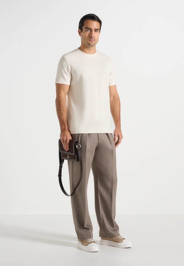 TS008 - Regular Fit Cotton T-Shirt - Cream