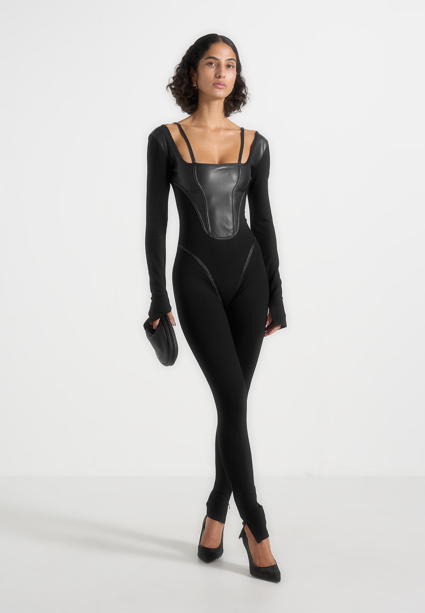 vegan-leather-and-bandage-corset-jumpsuit-black