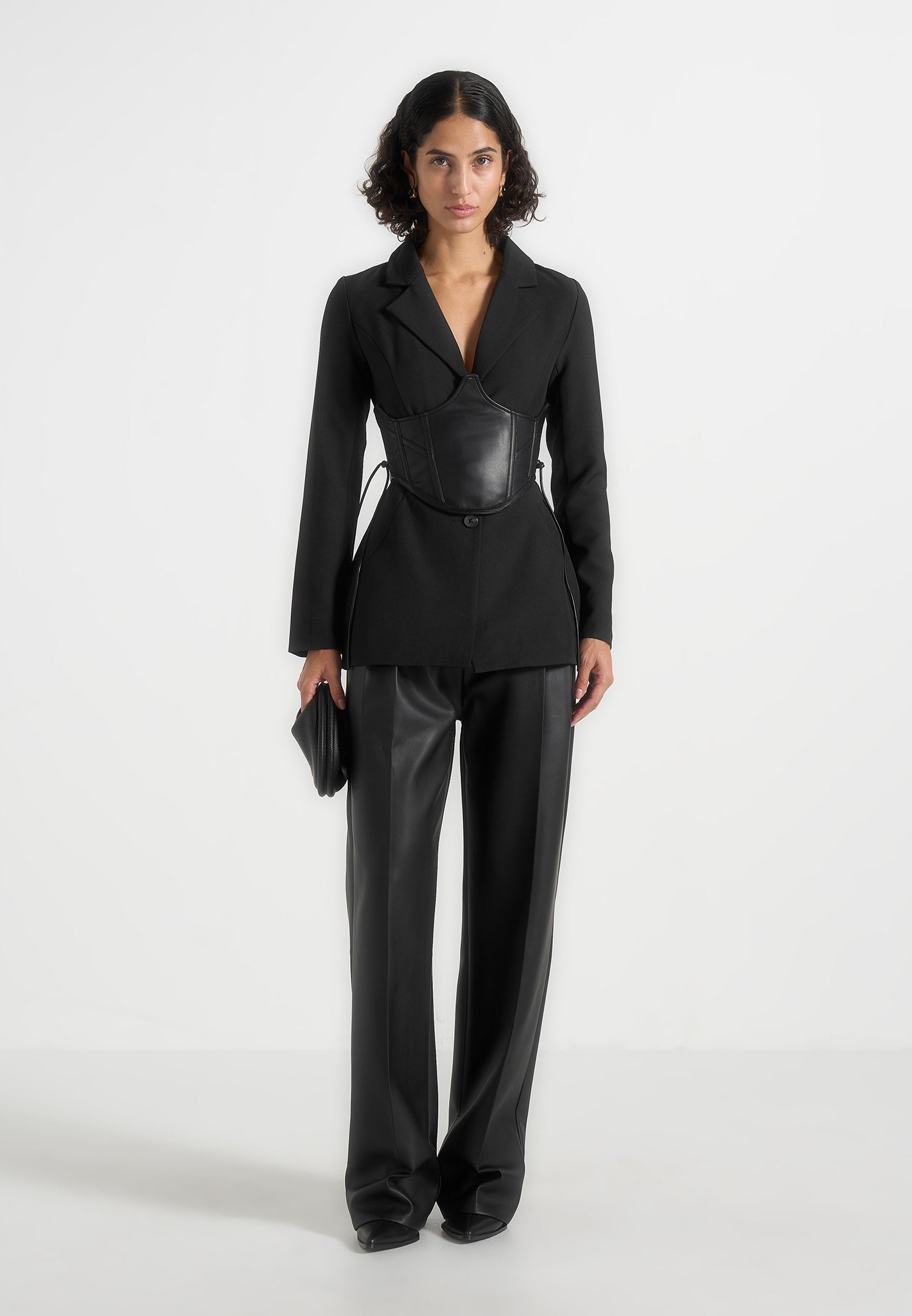 blazer-with-vegan-leather-corset-black