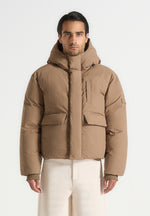 Casey - Unisex Minimal Raglan Puffer Jacket - Taupe
