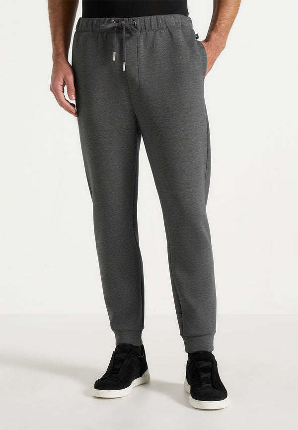 Dion - Neoprene Minimal Tapered Fit Cuffed Joggers - Charcoal Grey