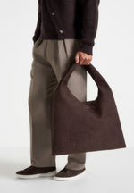 Aubin - Braided Suede Tote Bag - Brown