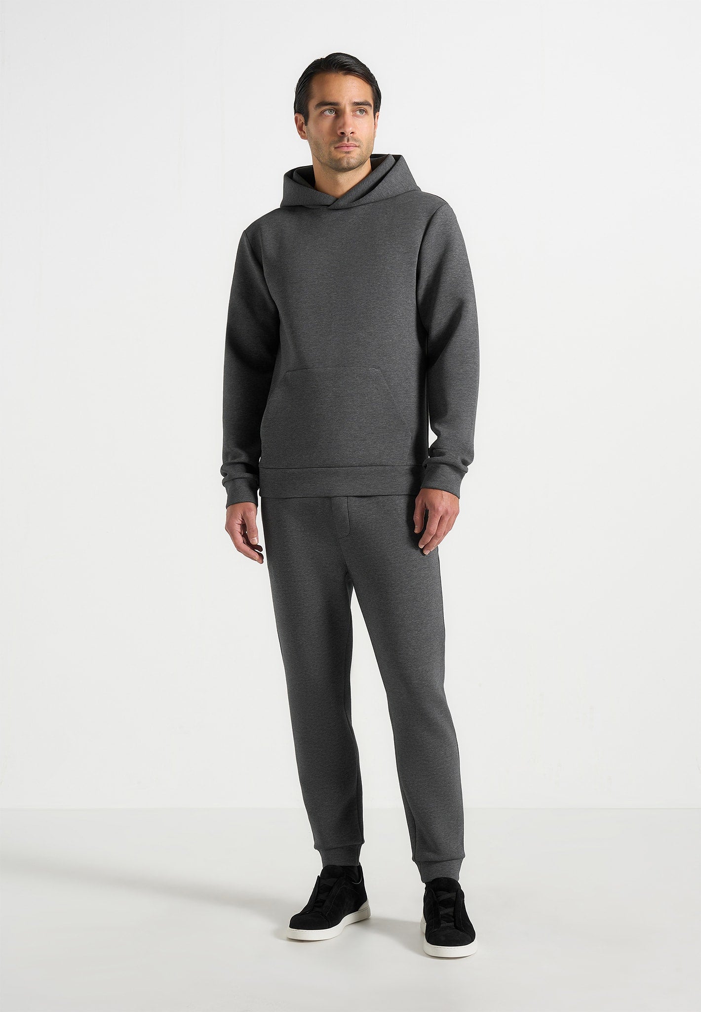 Dion - Neoprene Minimal Tapered Fit Cuffed Joggers - Charcoal Grey 