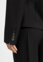 Thalia - Asymmetric Tailored Double Breasted Blazer - Black