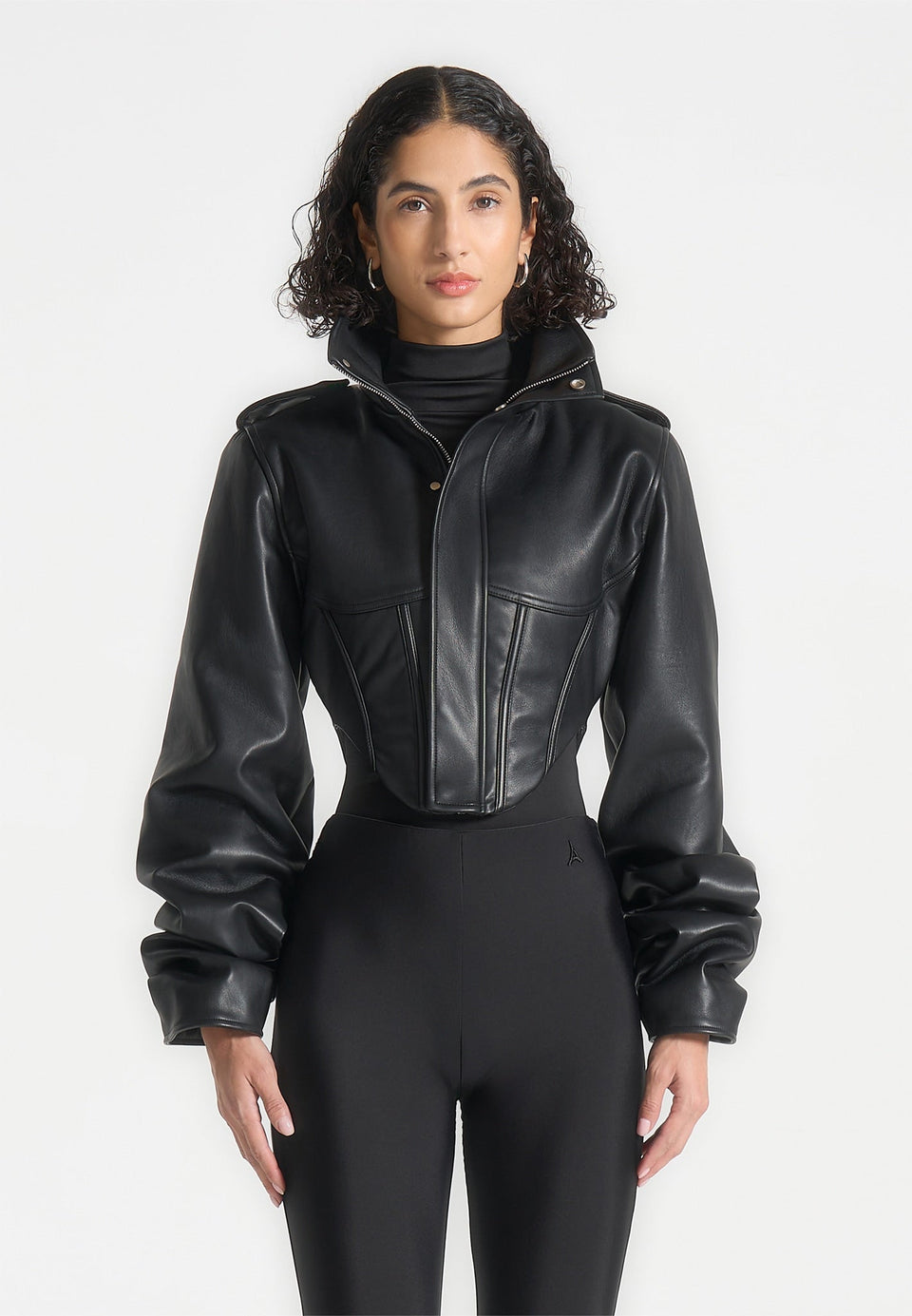 solange-leather-tacked-sleeve-corset-jacket-black