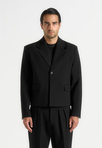Silas - Tailored Cropped Blazer - Black