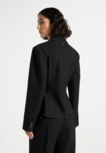 Thalia - Asymmetric Tailored Double Breasted Blazer - Black