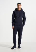 Dion - Neoprene Minimal Tapered Fit Cuffed Joggers - Navy