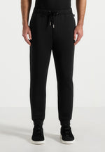 Dion - Neoprene Minimal Tapered Fit Cuffed Joggers - Black