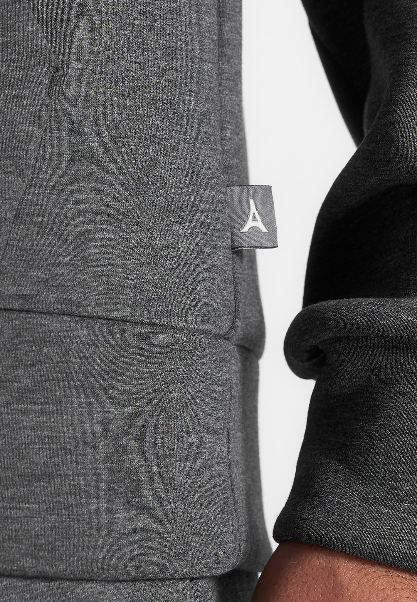 Drew - Neoprene Minimal Regular Fit Hoodie - Charcoal Grey