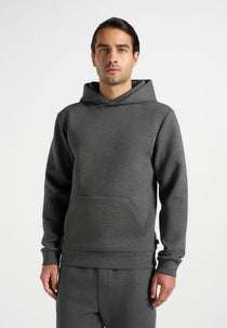 Drew - Neoprene Minimal Regular Fit Hoodie - Charcoal Grey