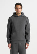 Drew - Neoprene Minimal Regular Fit Hoodie - Charcoal Grey