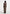 Jena - Wide Shoulder Wool Coat with Cinch Belt - Brown