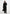 Jena - Wide Shoulder Wool Coat with Cinch Belt - Black