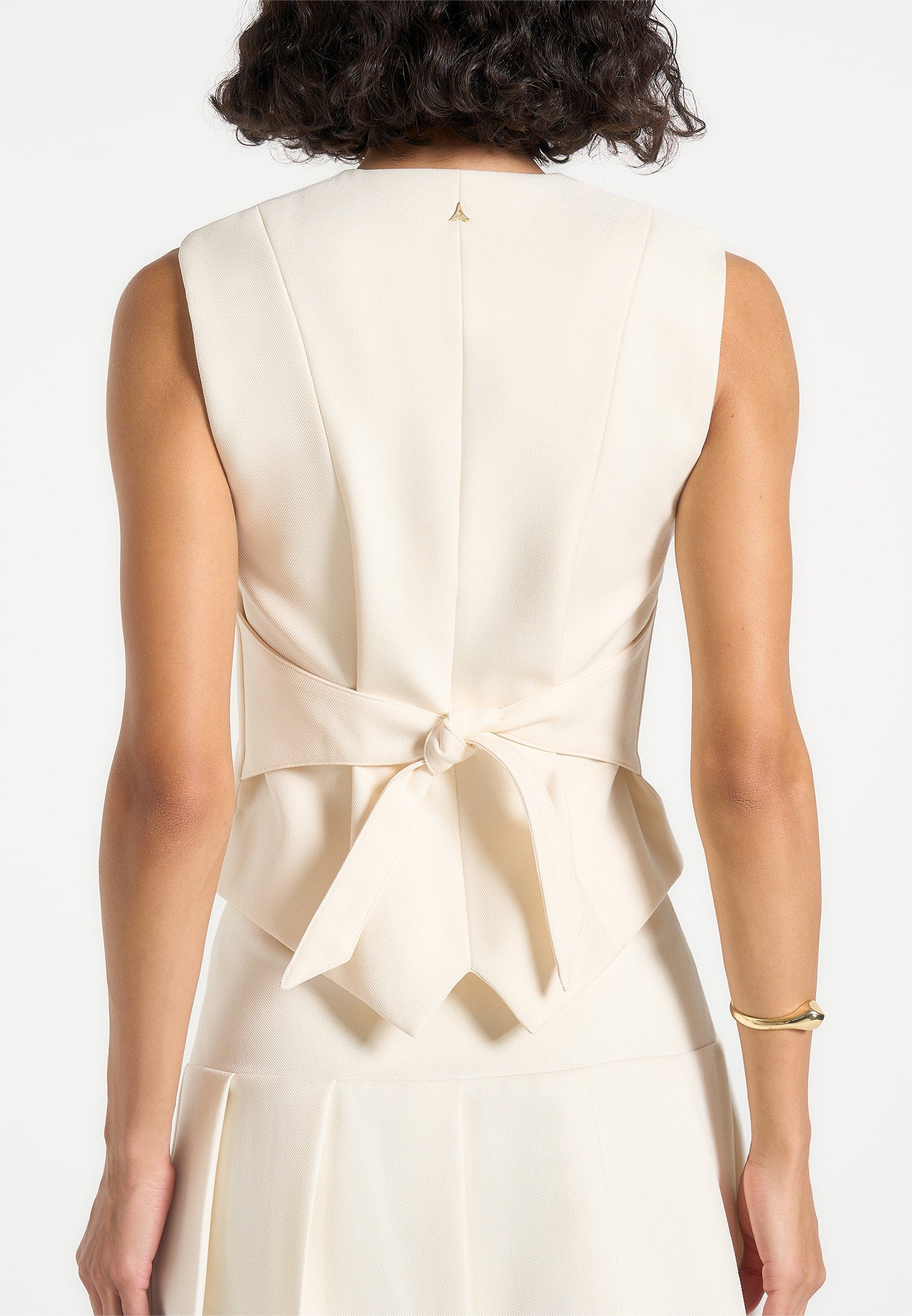 Christine - Tailored Cinch Waistcoat - Cream