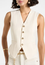 Christine - Tailored Cinch Waistcoat - Cream
