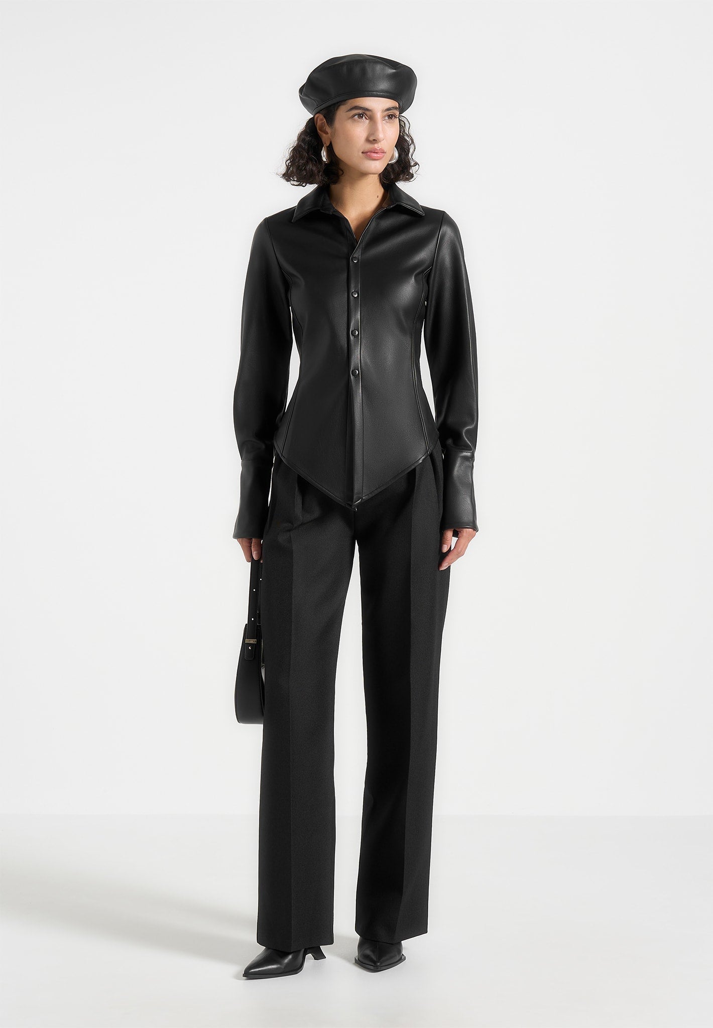 vegan-leather-angled-shirt-black