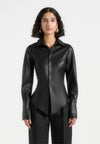 vegan-leather-angled-shirt-black