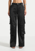 satin-high-waisted-cargo-pants-black