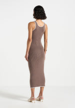 rib-knit-contrast-midaxi-dress-brown-cream