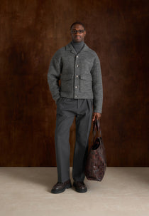 Aurel - Wool Jacket With Revere Collar - Grey