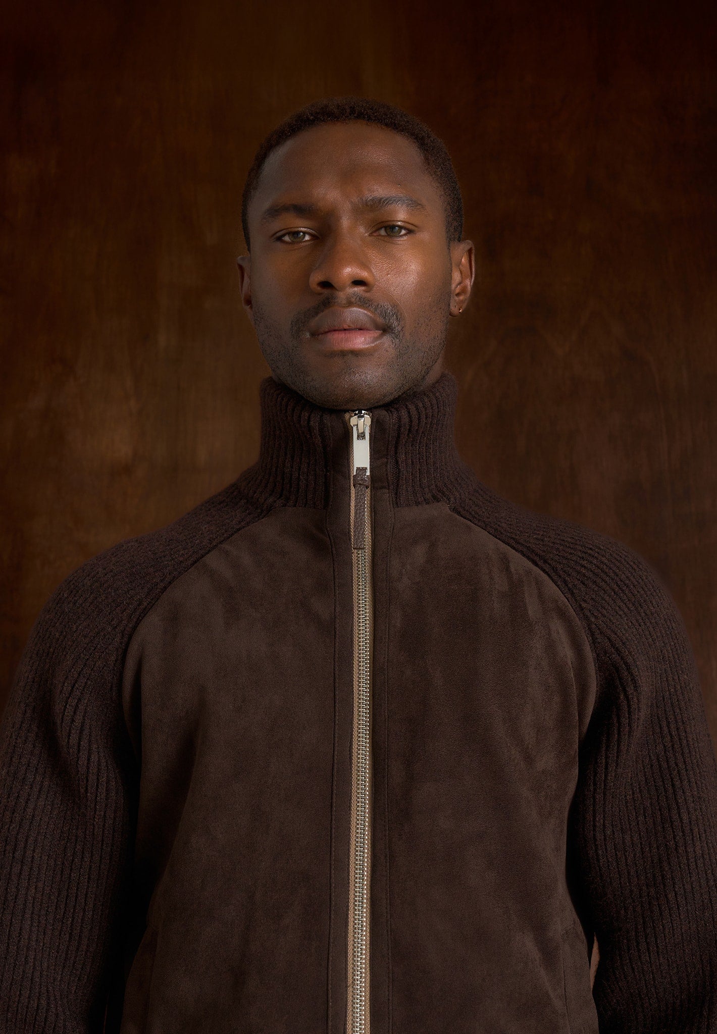 Rami - Suede & Knit Jacket - Brown