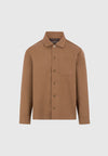 Valentin - Hatched Tailored Overshirt - Fawn