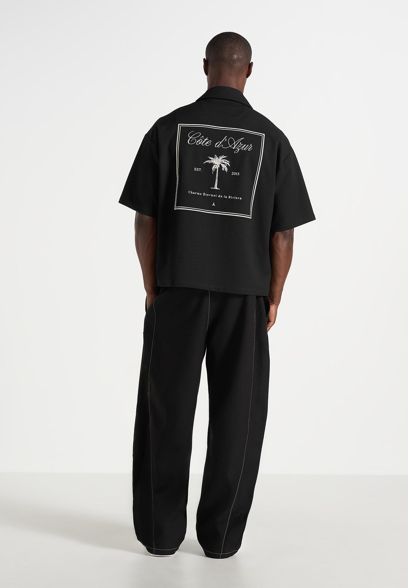 Alexis - Unisex Cote d'Azur Boxy Shirt - Black
