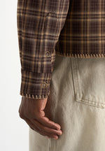 Blake - Unisex Whipstitch Check Shirt - Brown
