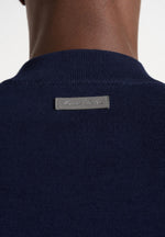 KW003 - Fitted Mock Neck Wool-Blend Jumper - Navy