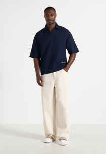 Joss - Boxy Signature Polo Shirt - Navy