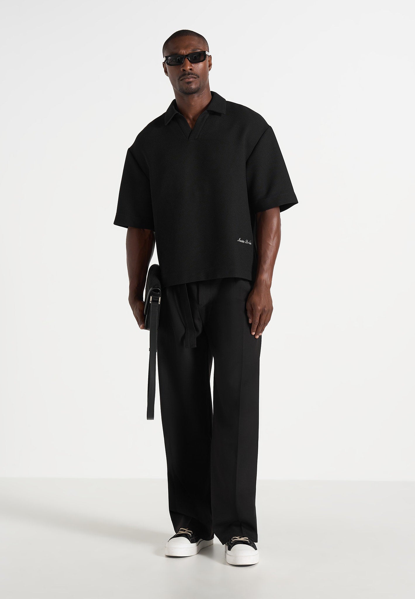 Joss - Boxy Signature Polo Shirt - Black