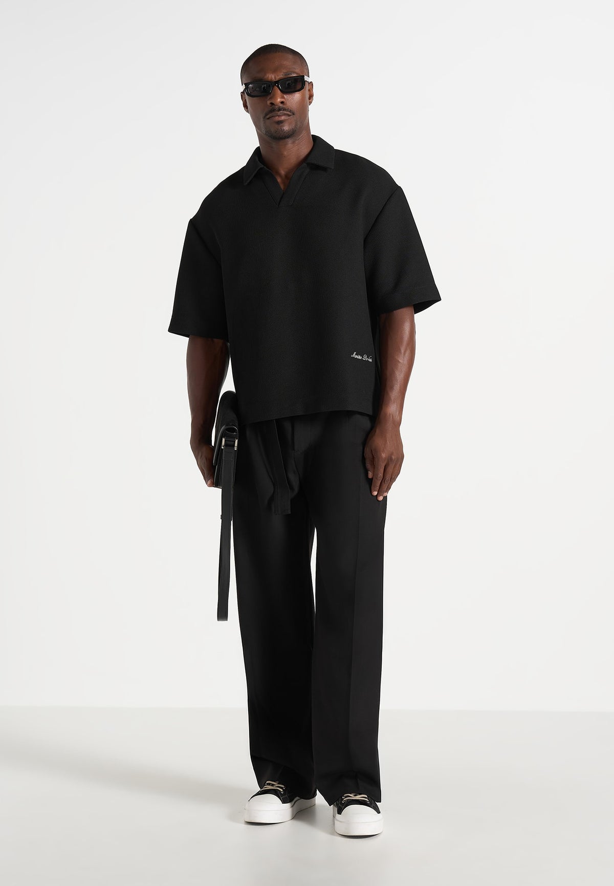 Joss - Boxy Signature Polo Shirt - Black