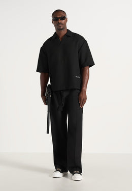 Joss - Boxy Signature Polo Shirt - Black
