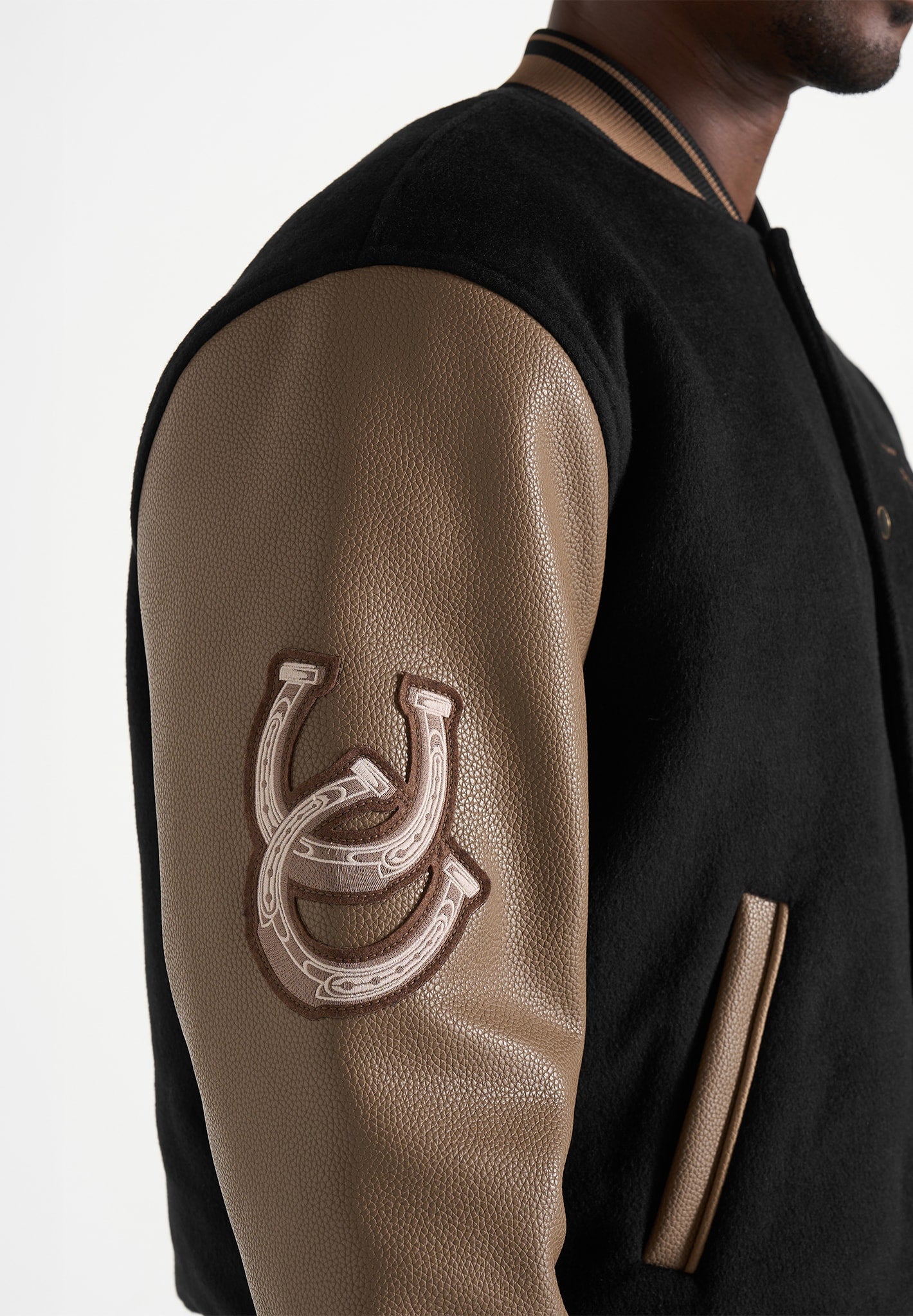 Amaury - Equestrian Wool-Blend Varsity Jacket - Black