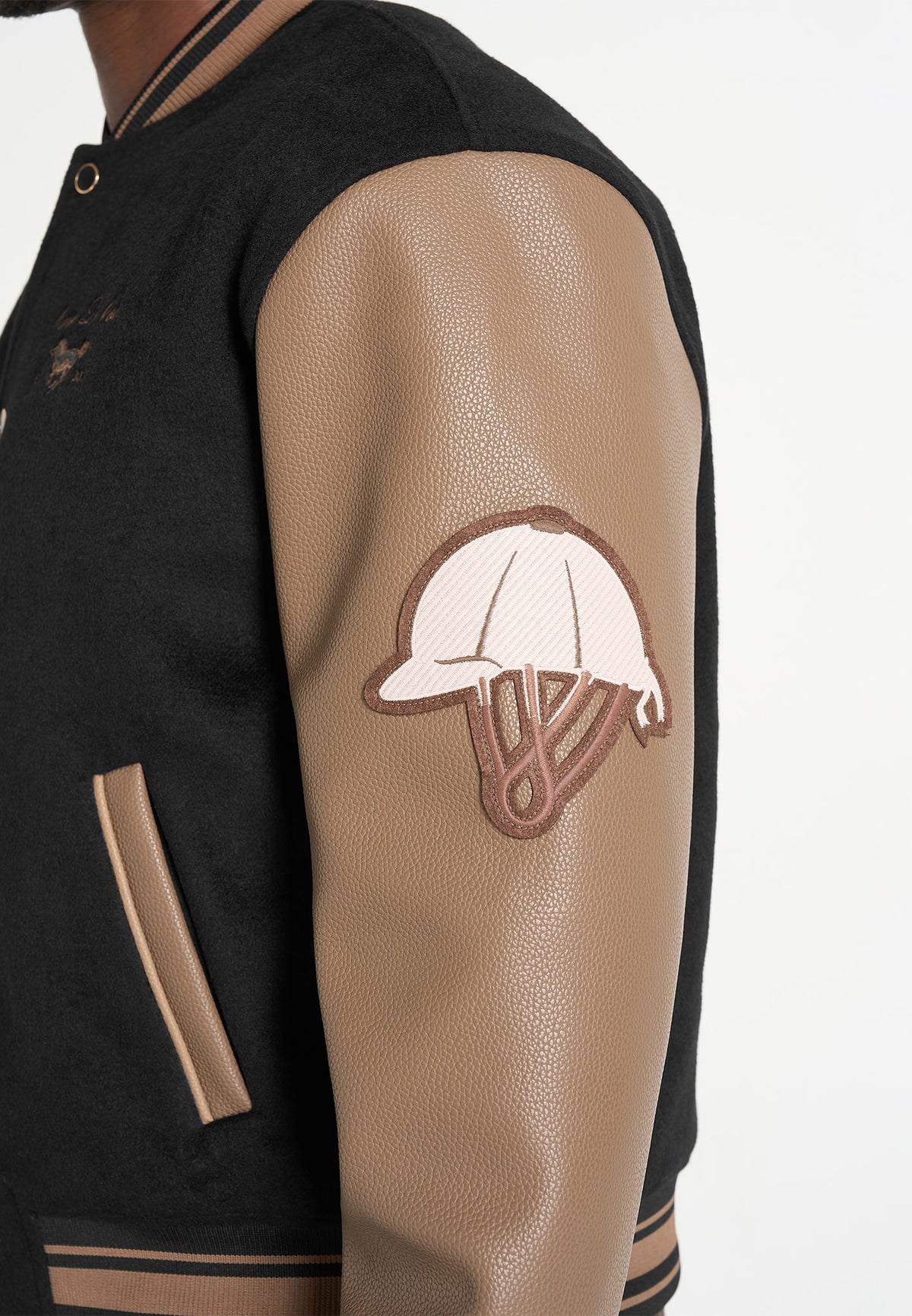 Amaury - Equestrian Wool-Blend Varsity Jacket - Black