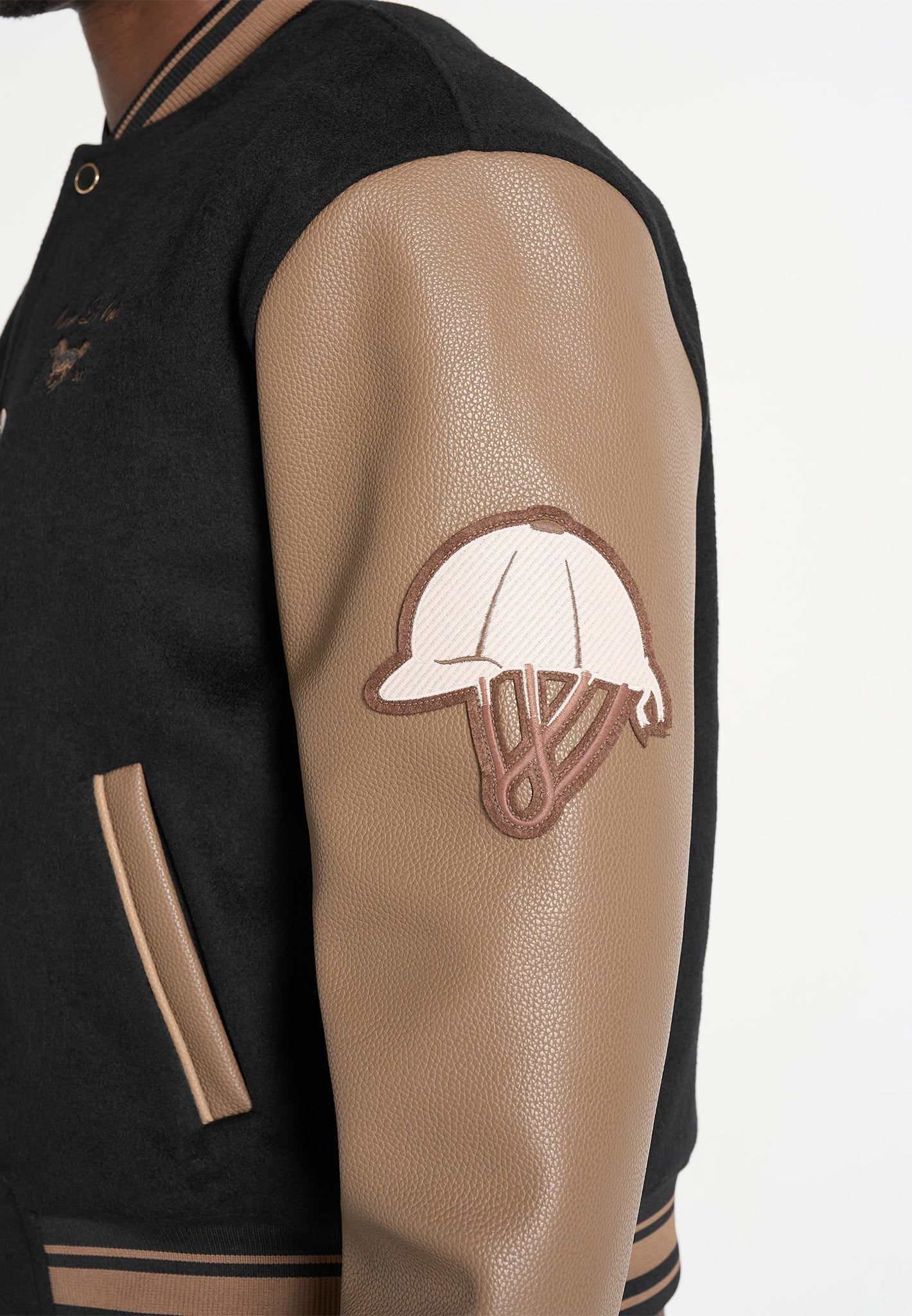 Amaury - Equestrian Wool-Blend Varsity Jacket - Black