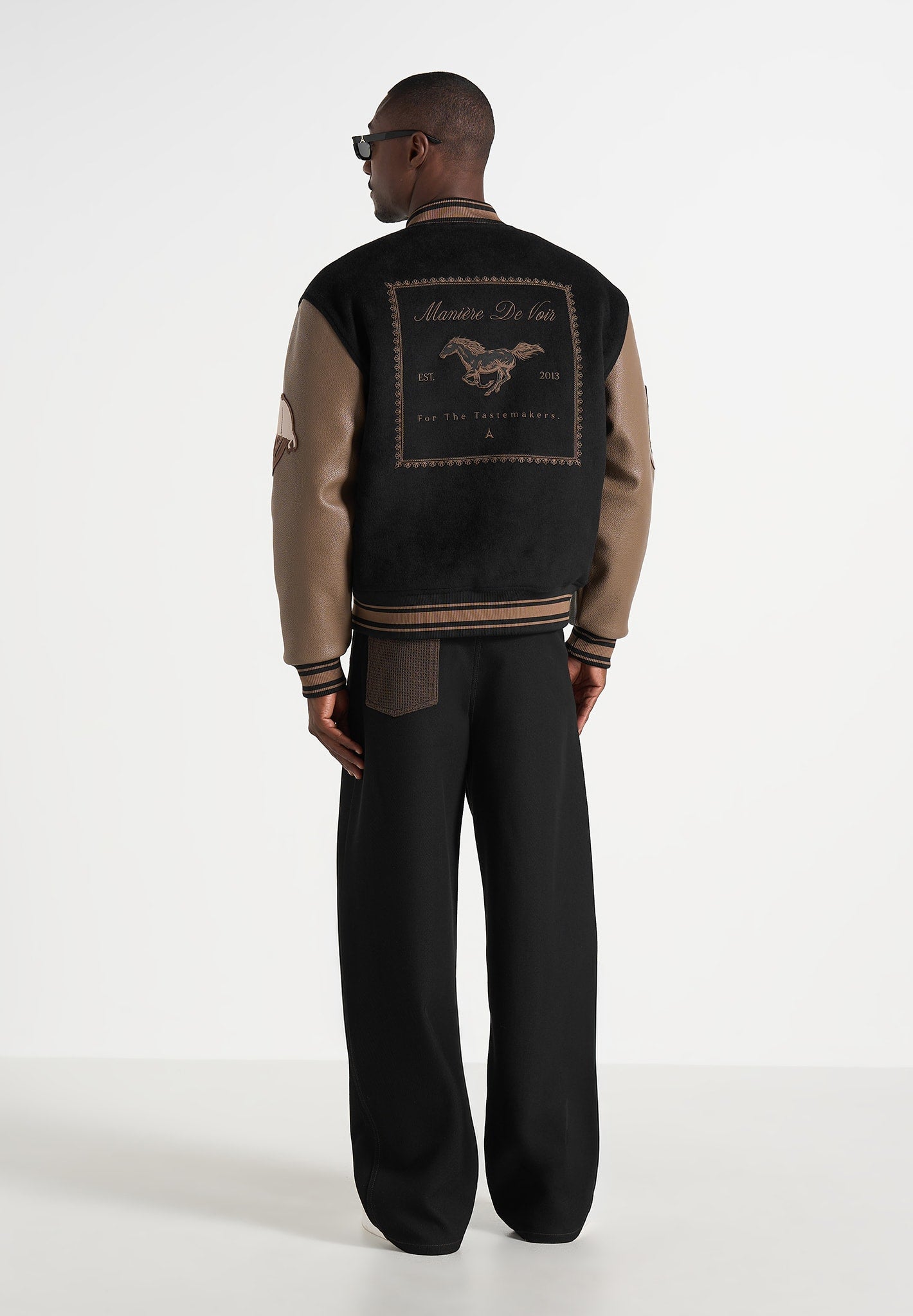 Amaury - Equestrian Wool-Blend Varsity Jacket - Black