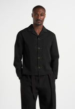 Valen - Applique Detail Long Sleeve Shirt - Black
