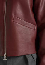 Yves - Minimal Leather Jacket - Wine Red