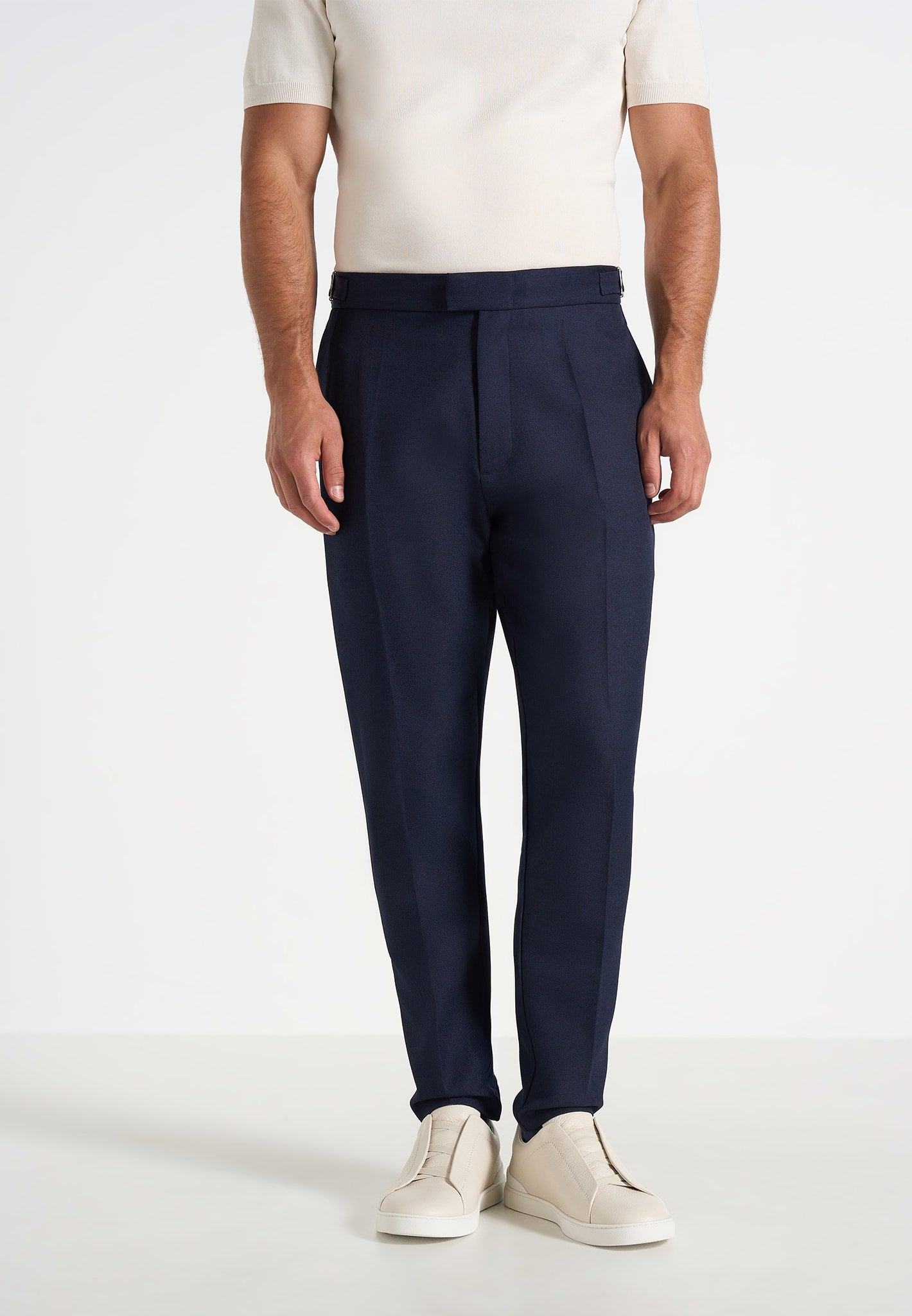 Hubert - Slim Fit Tailored Trousers - Navy