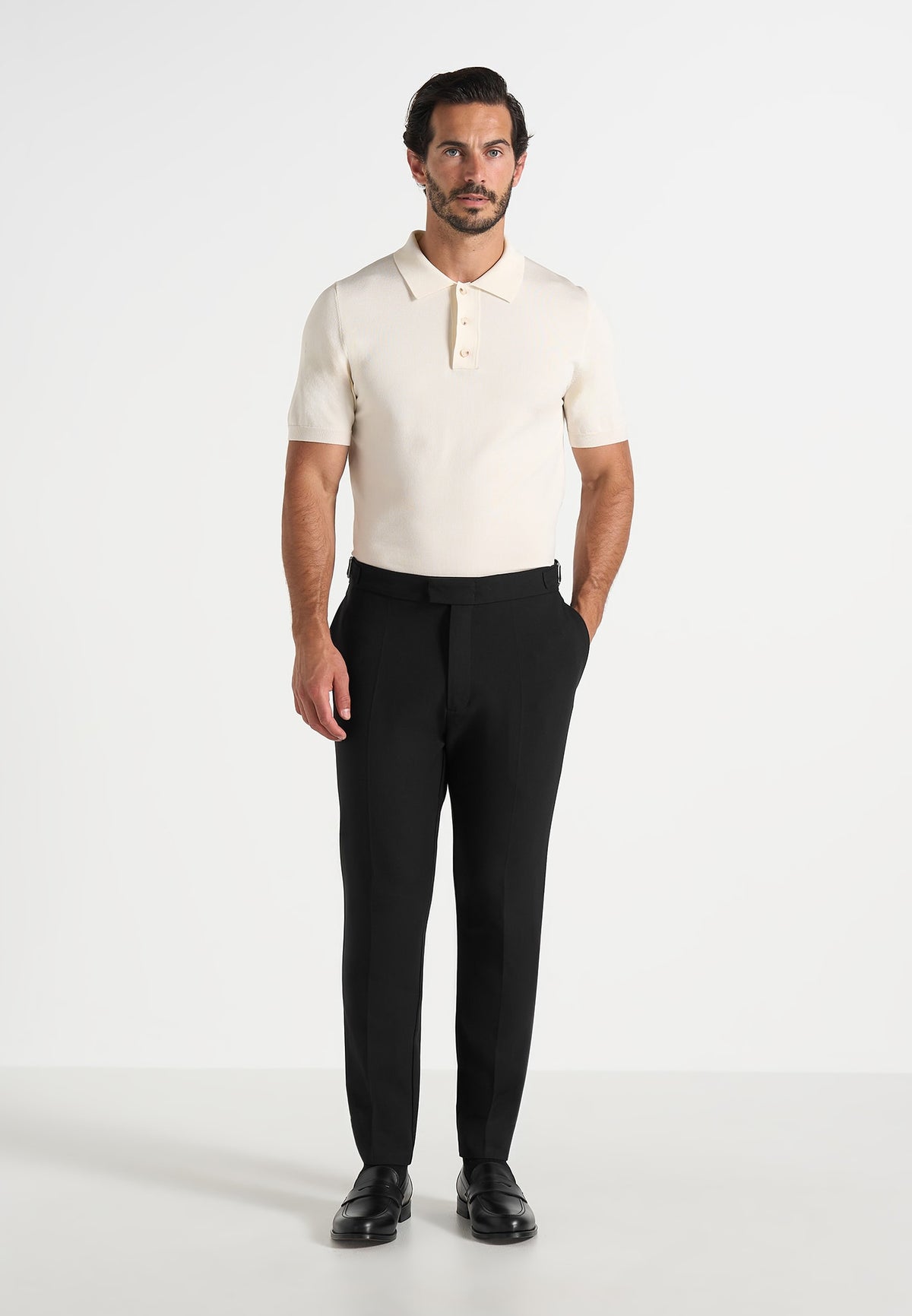 Hubert - Slim Fit Tailored Trousers - Black