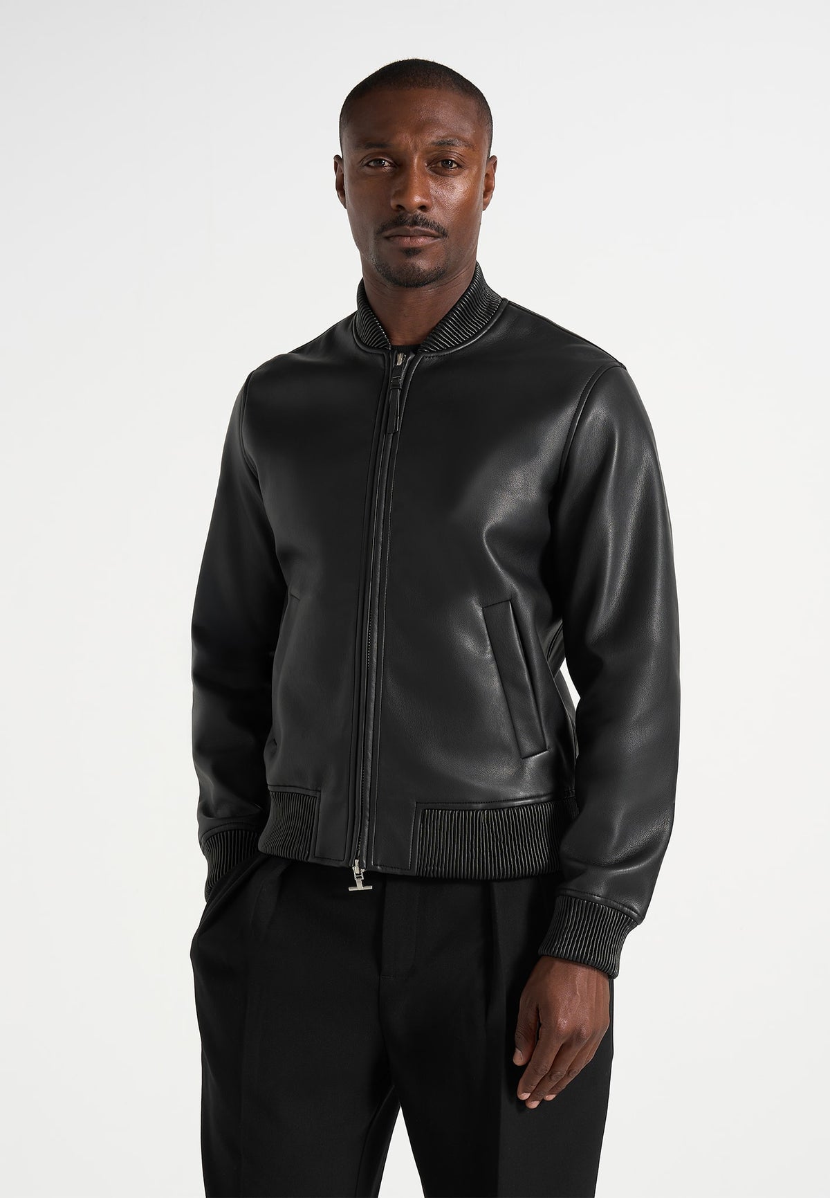 Arman - Leather Bomber Jacket - Black