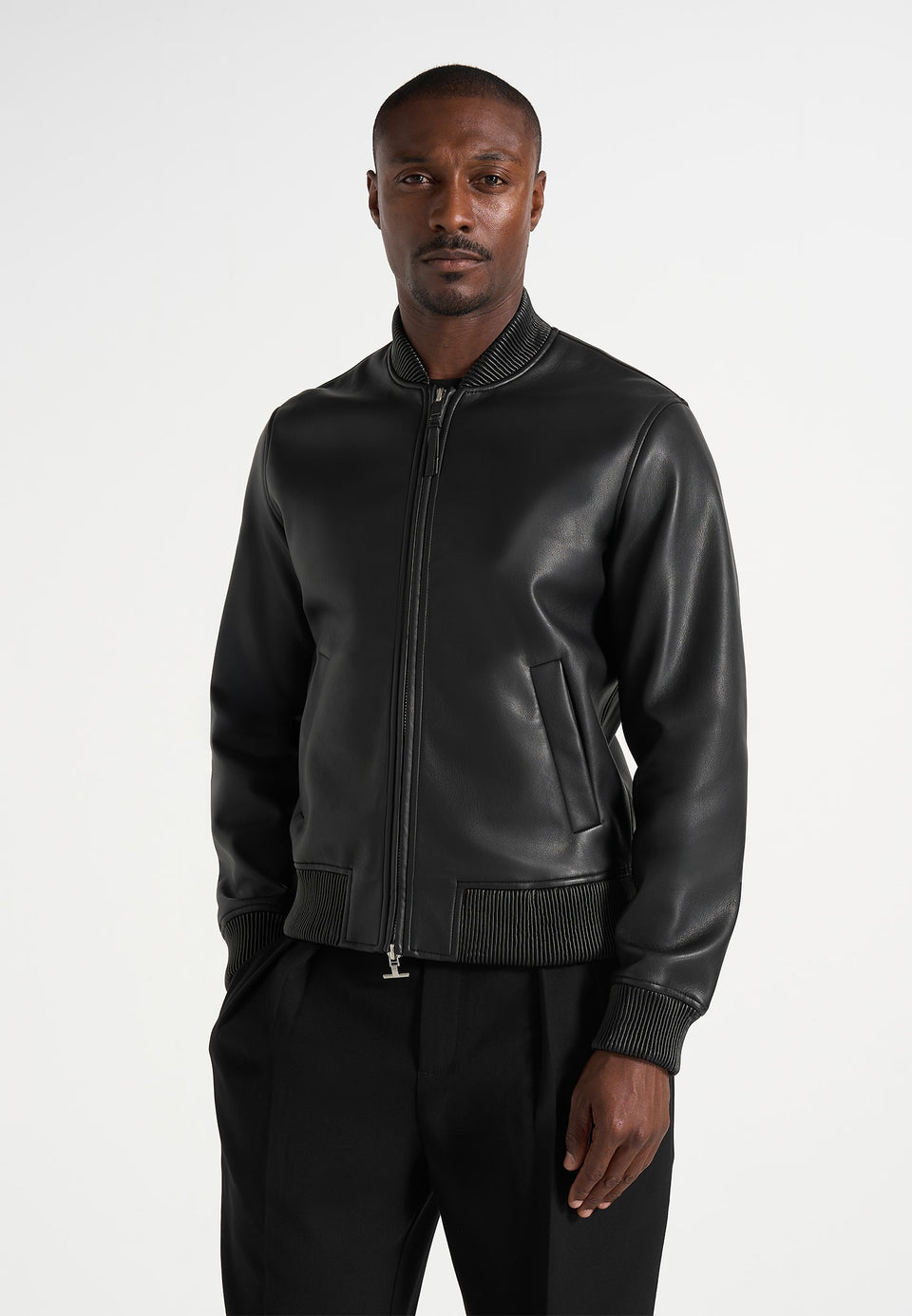 Arman - Leather Bomber Jacket - Black