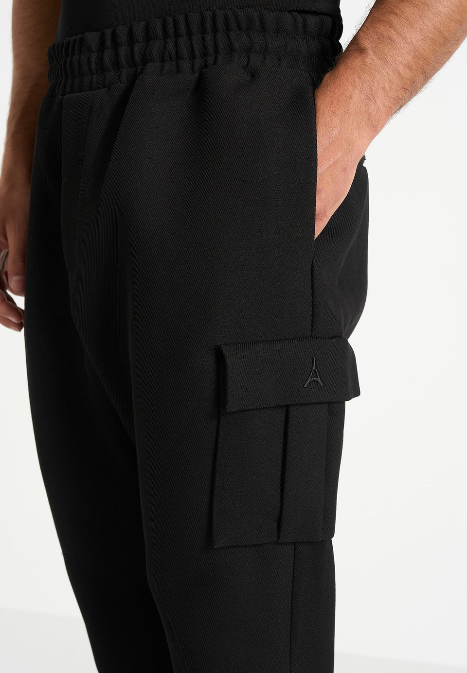Twill Cargo Regular Fit Pants - Black
