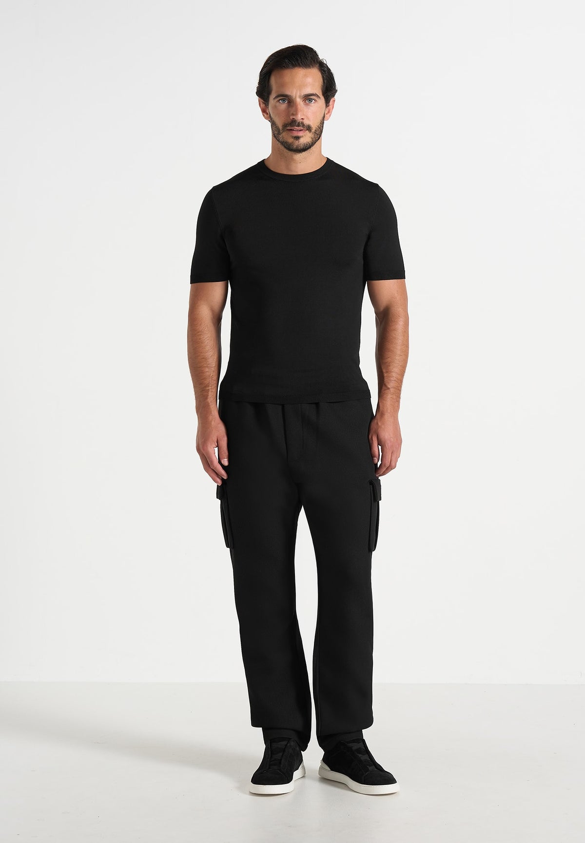 Twill Cargo Regular Fit Pants - Black